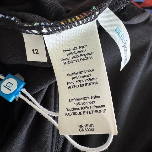 Bleu Rod Beattie Womens Night Safari Floral One Piece Swimsuit High Neck Size 12 - Picture 9 of 13